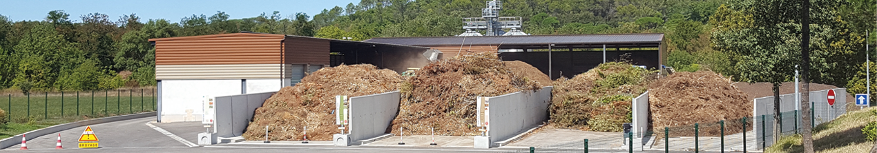 Vue d'ensemble du pole valorisation des déchets verts à Tourves
